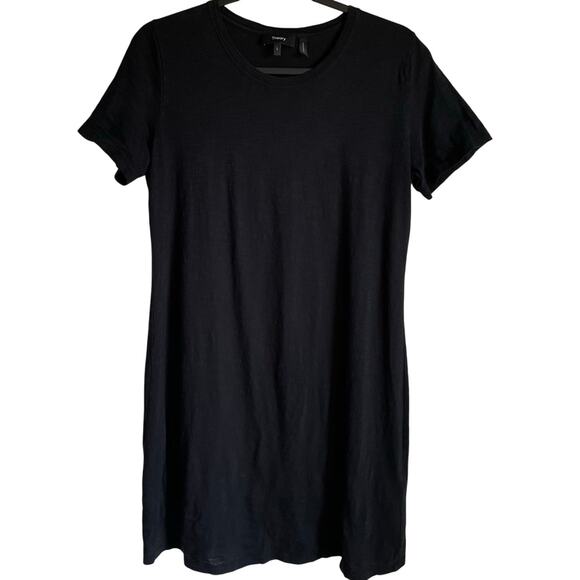 Theory Dresses & Skirts - Theory T-Shirt Dress Black Sz L Cotton Short Sleeves Cherry B2 Sea Slub Staple